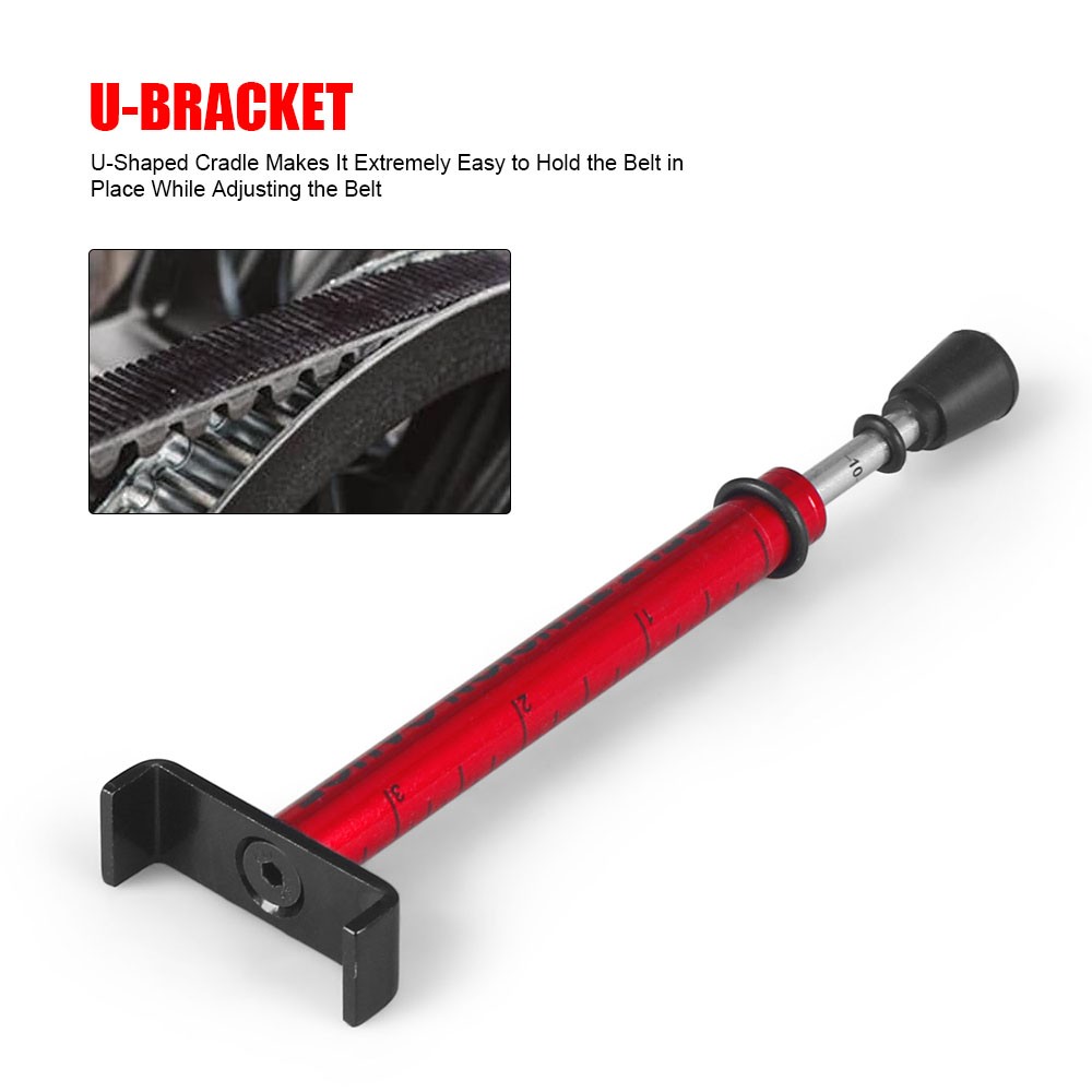 Motorcycle Adjustable Belt Tension Gauge Tool For Harley&All Belt Drive Bike Red