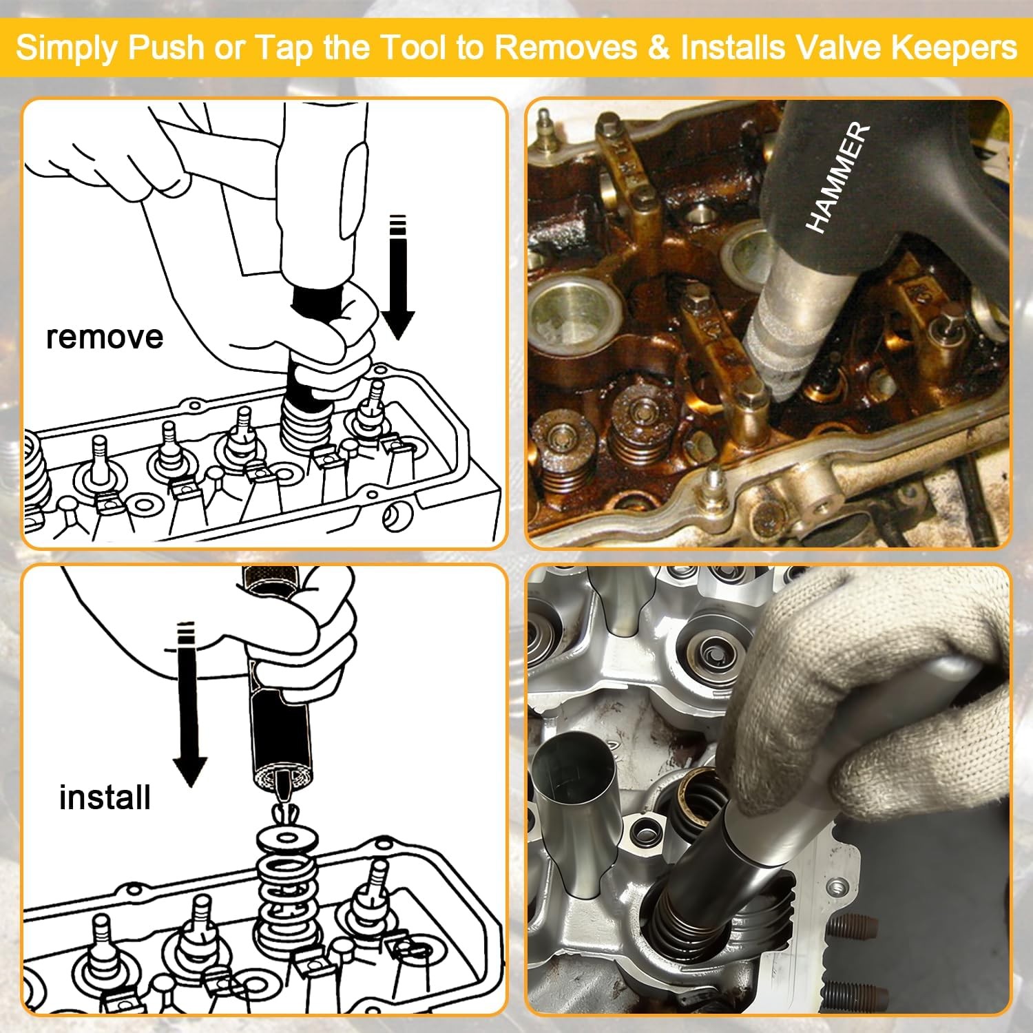 HW0107 Valve Seal Removal Pliers & 36050 Valve Keeper Installer/Remover Set
