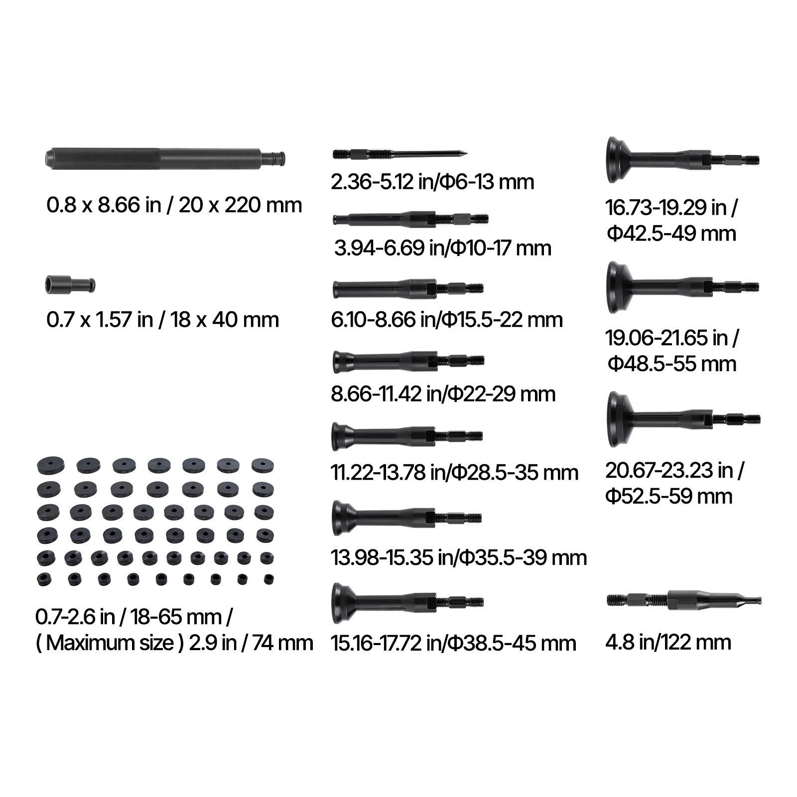 Uimoso 52+16 Pcs Bearing Press Kit Bushing and Seal Driver Tool Set