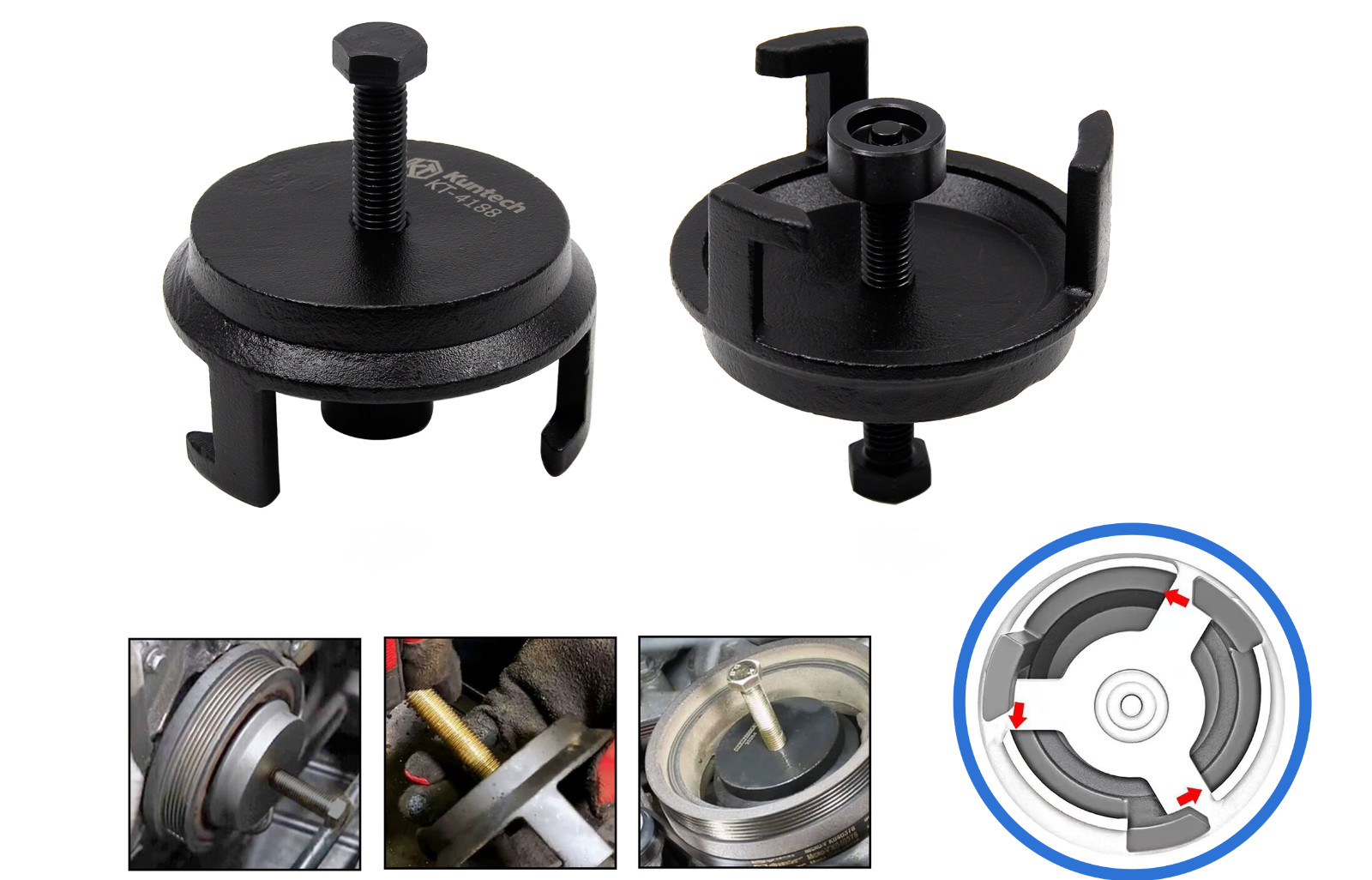 Harmonic Balancer Puller for GM LS Crank Pulley Puller 25264 Engine Removal Tool