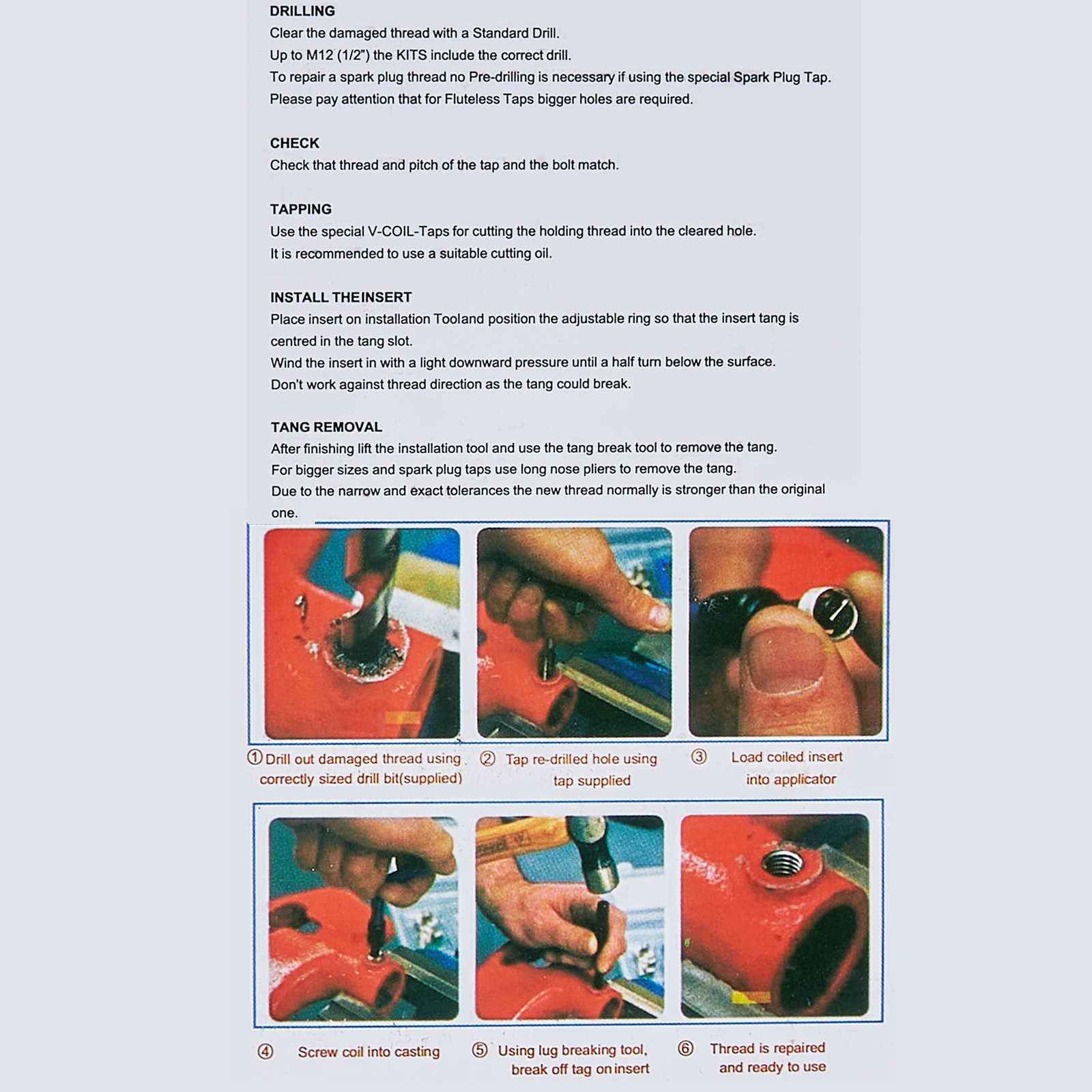 M5 M6 M8 M10 M12 Helicoil Thread Repair 131Pcs Kit & Metric Rethreading Tool Kit