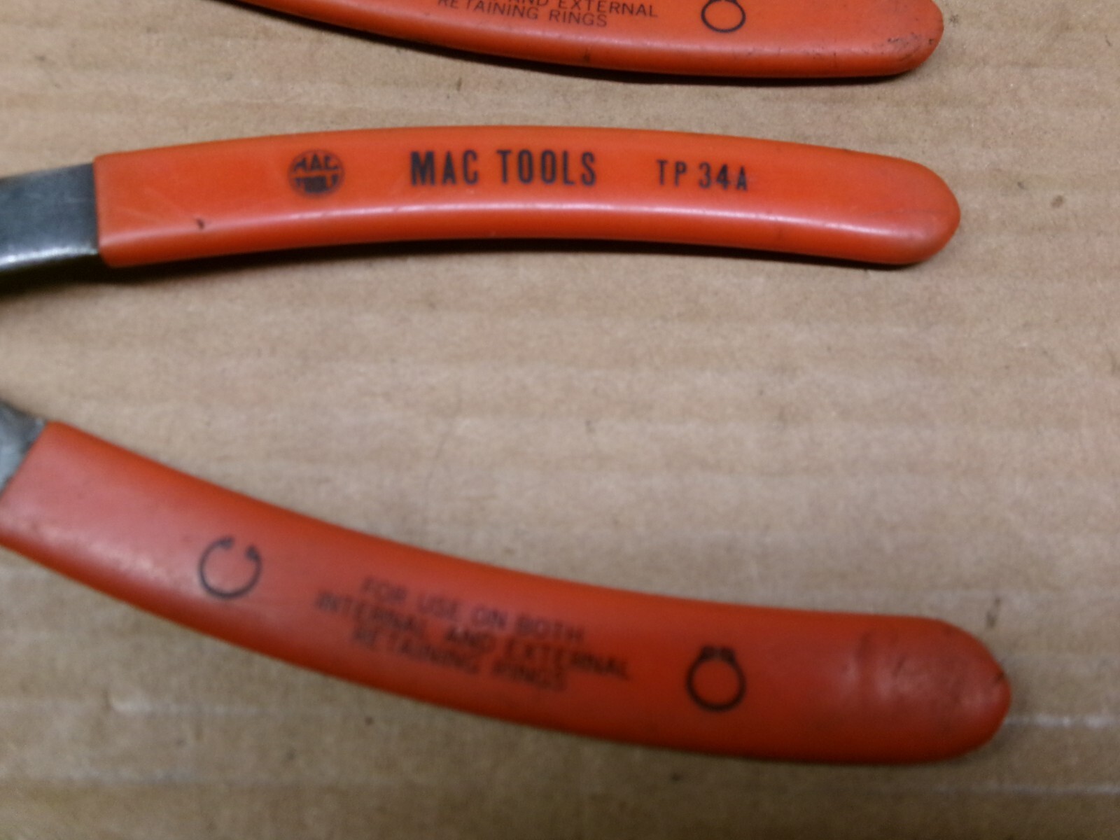 Mac Tools USA 2-Piece Reversibile Snap Ring Pliers No TP43 + TP34A