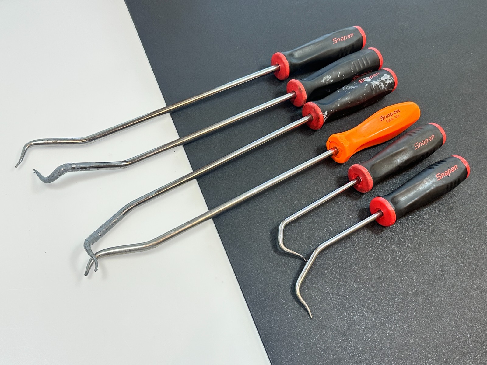 🇺🇸 Snap-on Tools USA 6pc RED Soft Soft Grip Radiator Hose Pick Set, (1) Orange