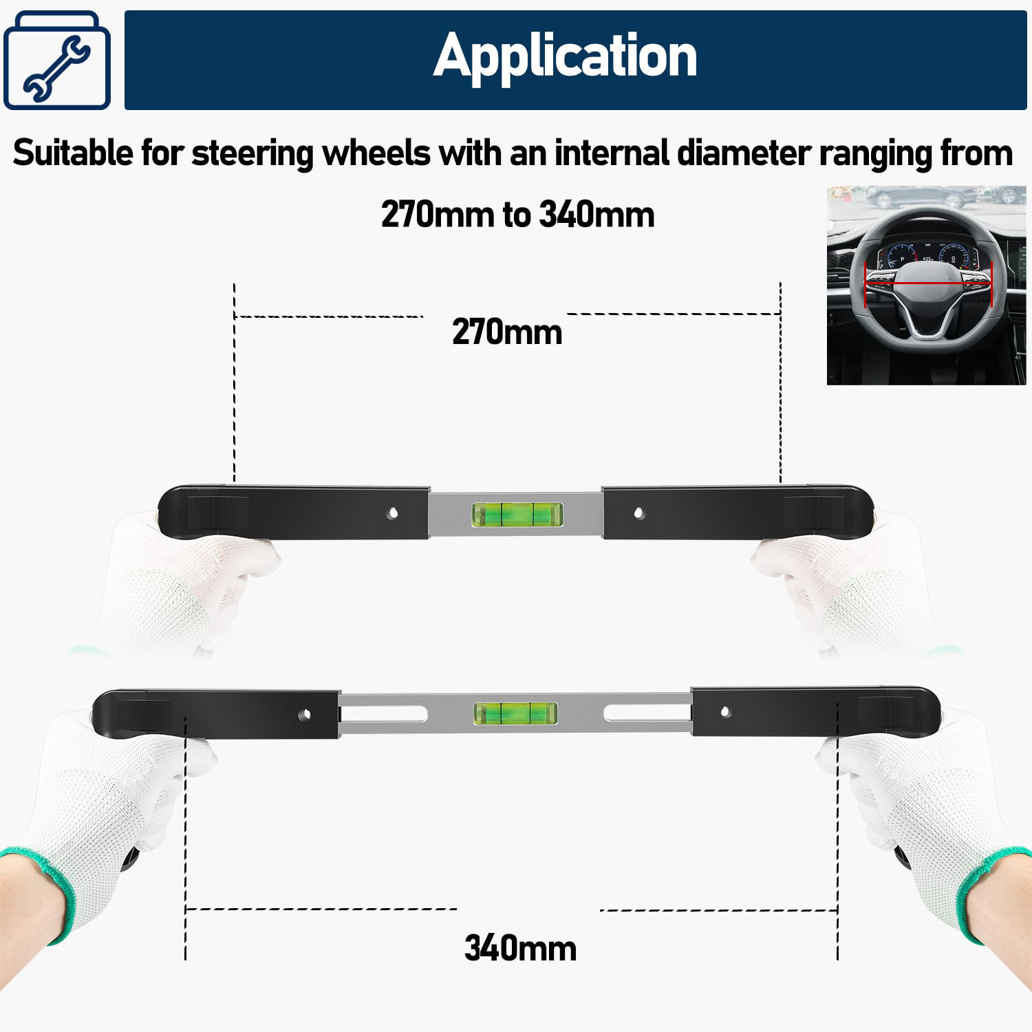 Steering Wheel Level Alignment Tool – Steering Wheel Level Bar Tool 270mm-340mm