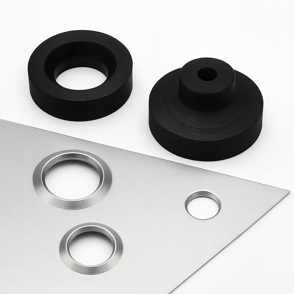 Dimple Die Set for Hydraulic Punch Driver – 5 Sizes (25–50 mm) – USA Made