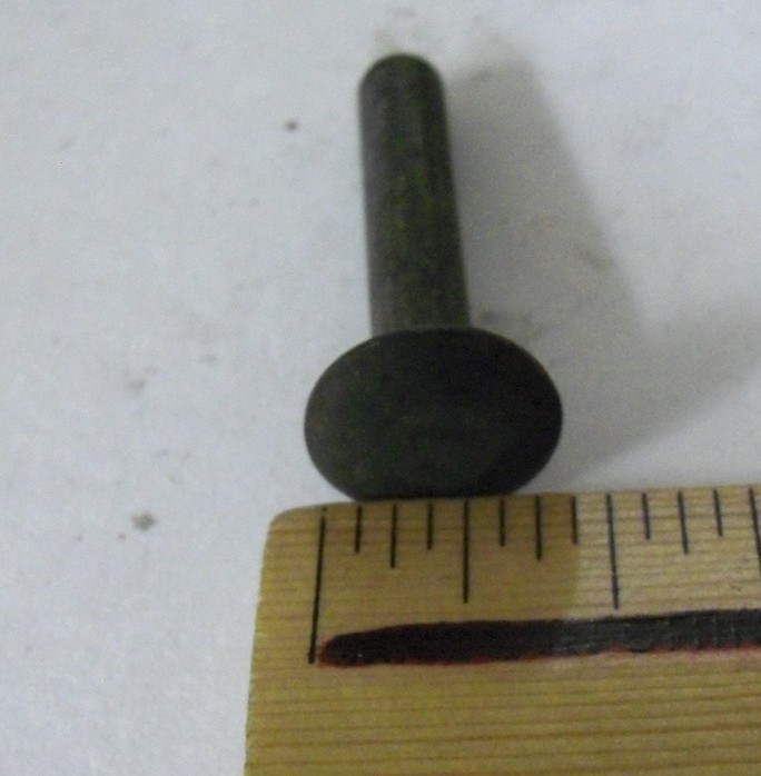 Vtg. Solid Steel 3/16 X 1 Rivet Round 7/16 Dia. Head Vintage