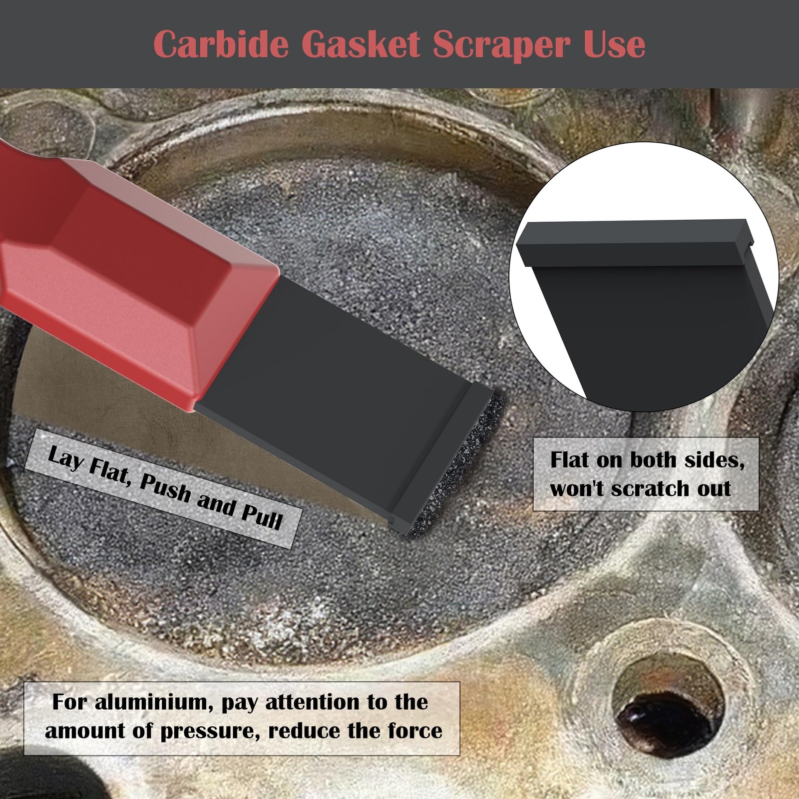 Carbide Scraper, Super Carbide Gasket Scraper for Metal and Automotive, 1-1/4