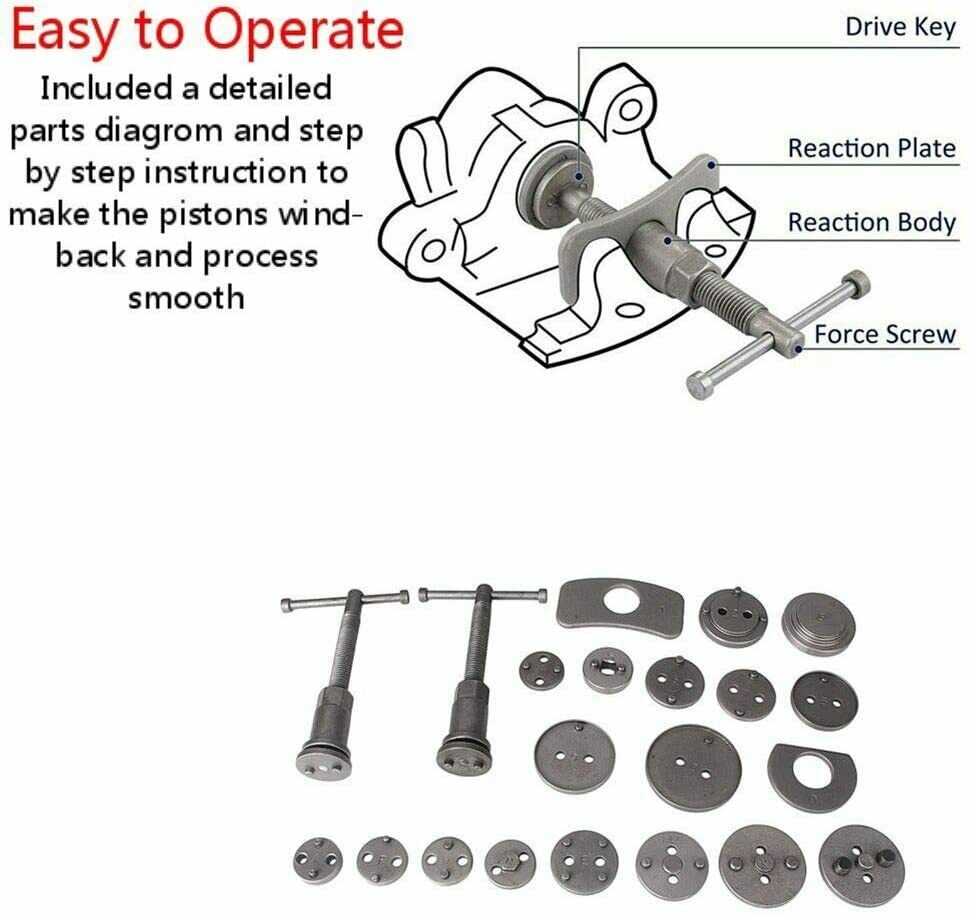 22 Heavy Duty Disc Brake Caliper Tool and Piston Compressor Wind Back Rewind Kit