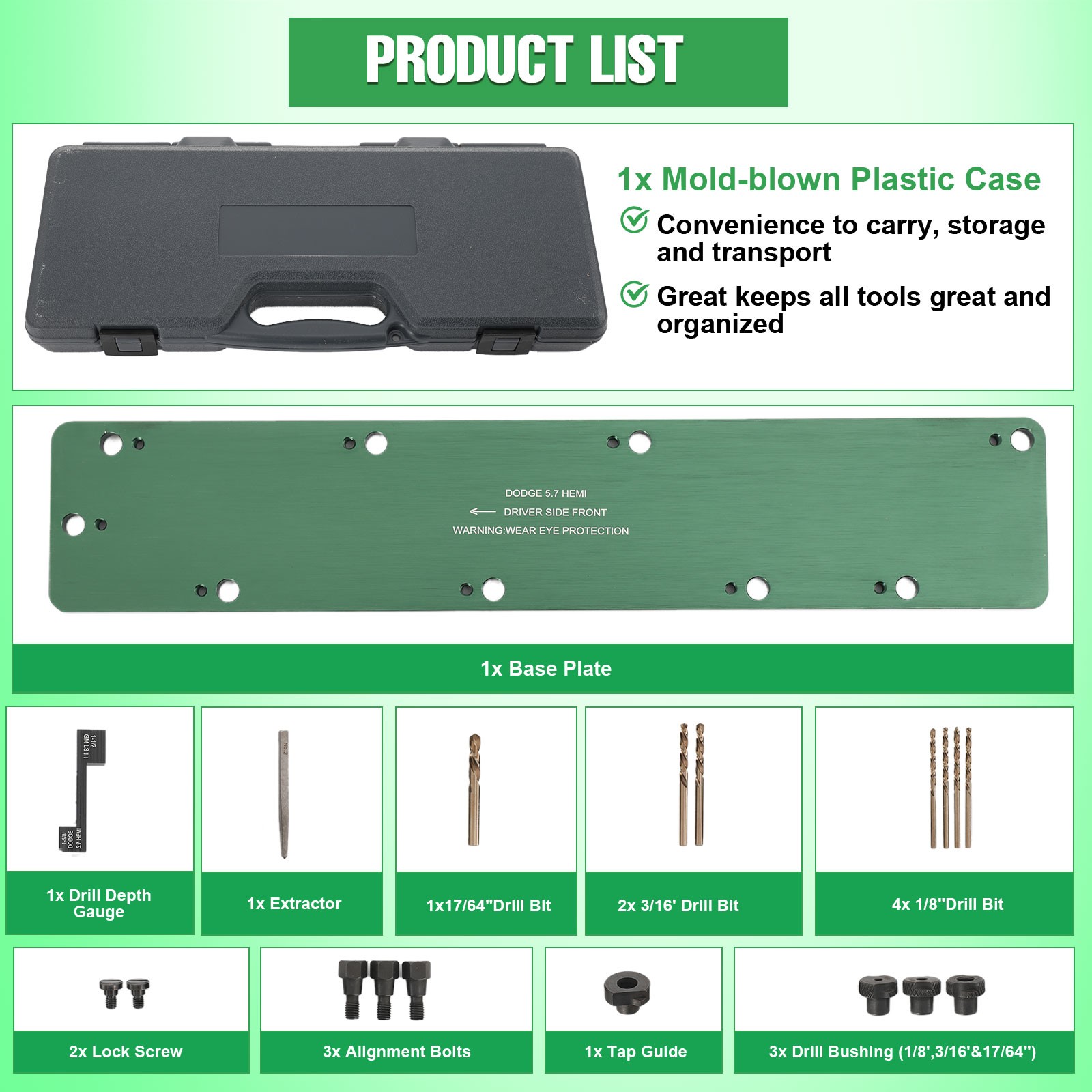 71500 Exhaust Manifold Bolt Stud Drill Template Removal Tool for Dodge 5.7L Hemi