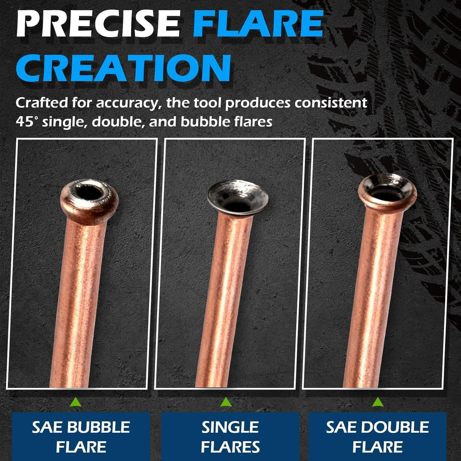Brake Line Flaring Tool Kit 7-Piece, 3/16″ 1/4″ SAE Double & Bubble Flare Tool