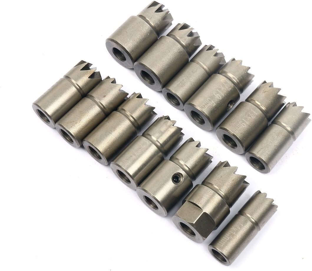 17Pcs Diesel Injector Seat Cutter Cleaner Tool Flat Reamer Repair Removal Tool