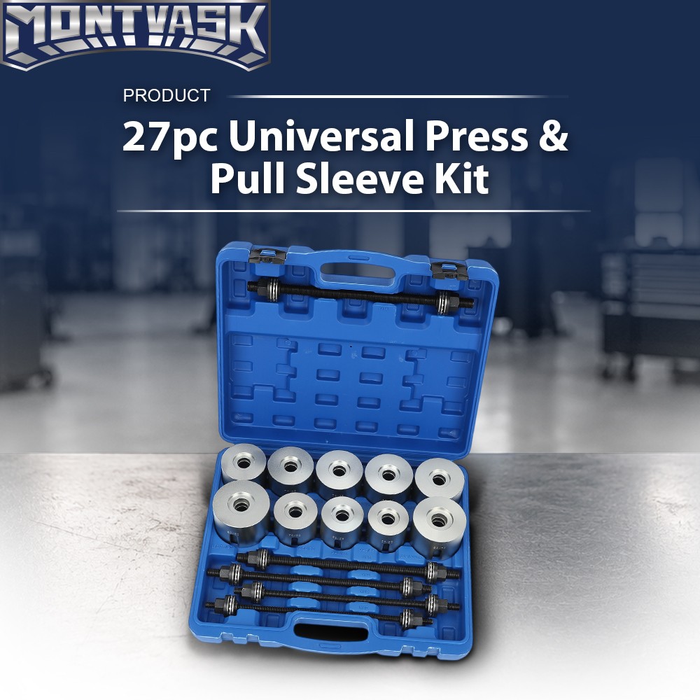 27x Universal Press and Pull Sleeve Kit Bush Bearing Removal Insertion Tool Set