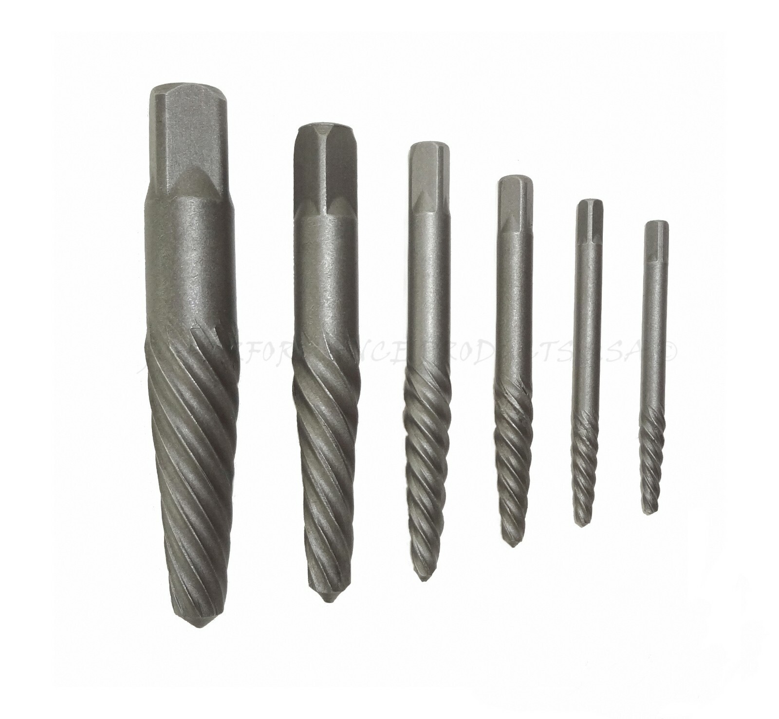 6 pc BROKEN BOLT SCREW REMOVER EXTRACTOR KIT EZ EASY OUTS STUD REVERSE THREAD