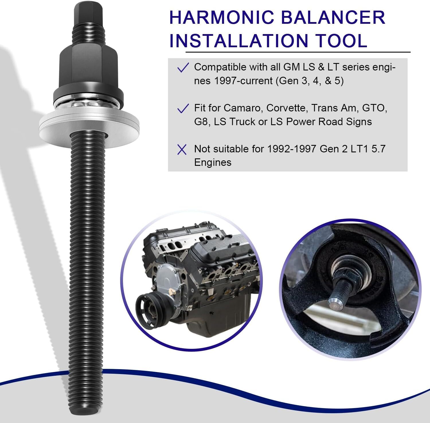 LT/ LS Engine Crank Pulley Harmonic Balancer Installer Tool 551141 For GM