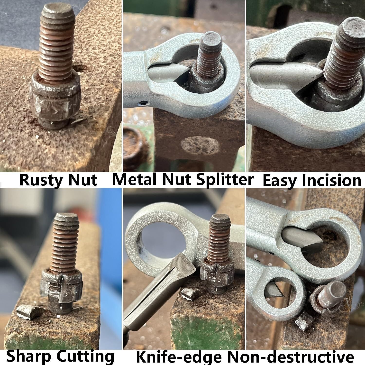 4Pcs Nut Splitter Cracker Set Heavy Duty 9-27mm Damaged Bolt Remover Tool
