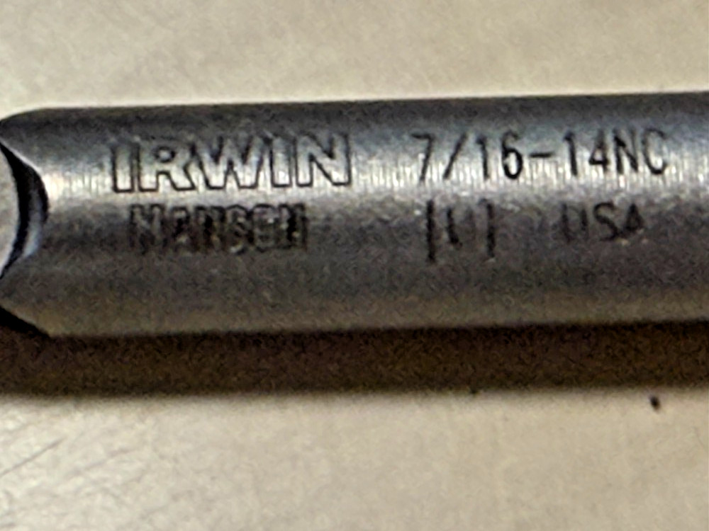 IRWIN 1339 Hanson 7/16″-14 UNC SAE HCS Right-Hand TAPER Tap USA