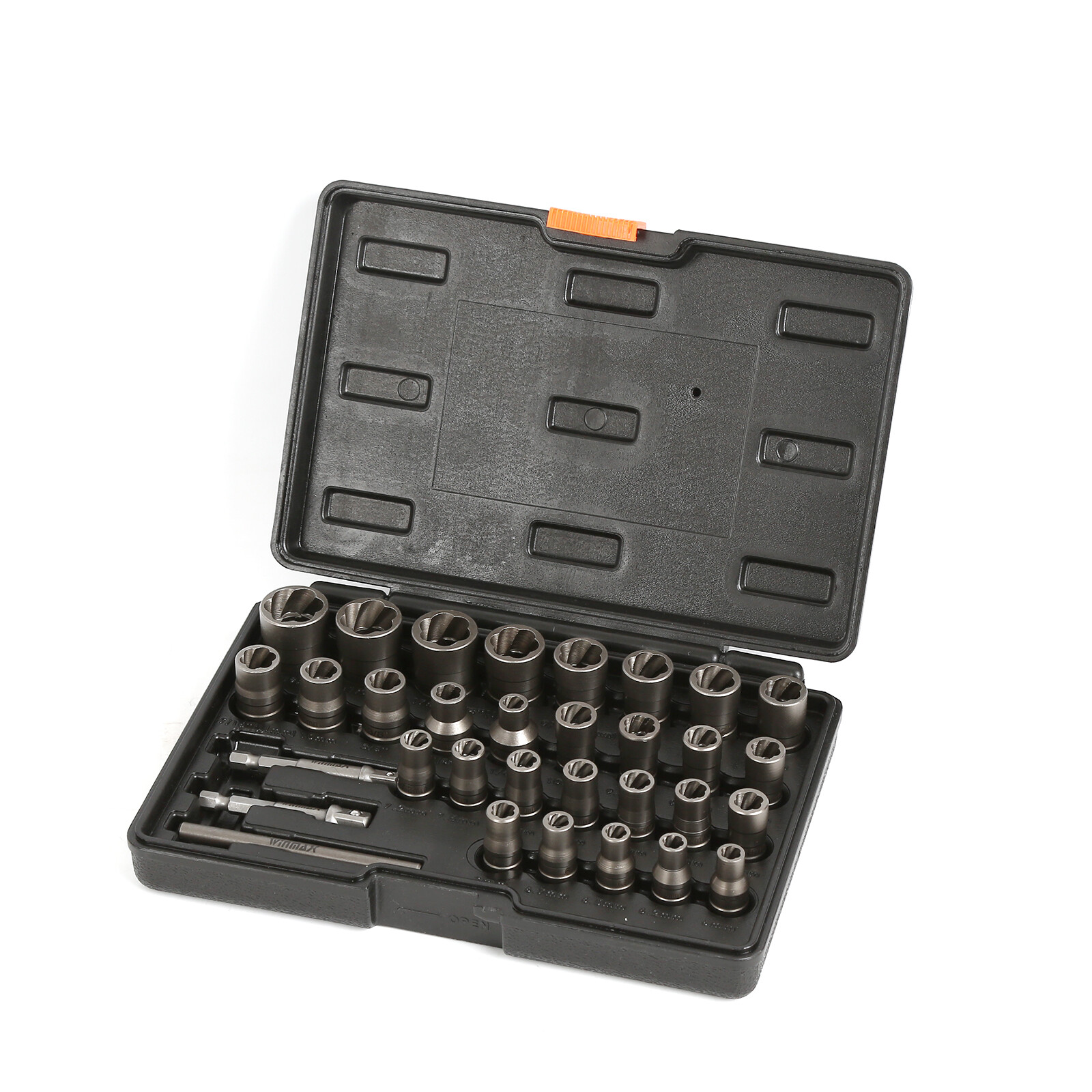 32pc 1/4″ & 3/8″ Square Drive Bolt Extractor Set, Impact Bolt & Nut Remover Tool