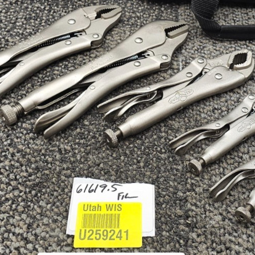 5-PIECE Irwin 2077704 Vise Grip Locking Pliers Assembly in Canvas Tool Tote Bag