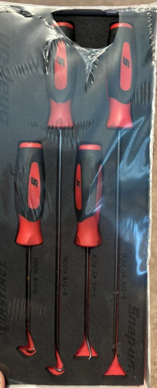 New Snap-on™ SGASA204FSET1FR 4pc Red Mini Soft Grip Pick & Hook Foam Set SEALed