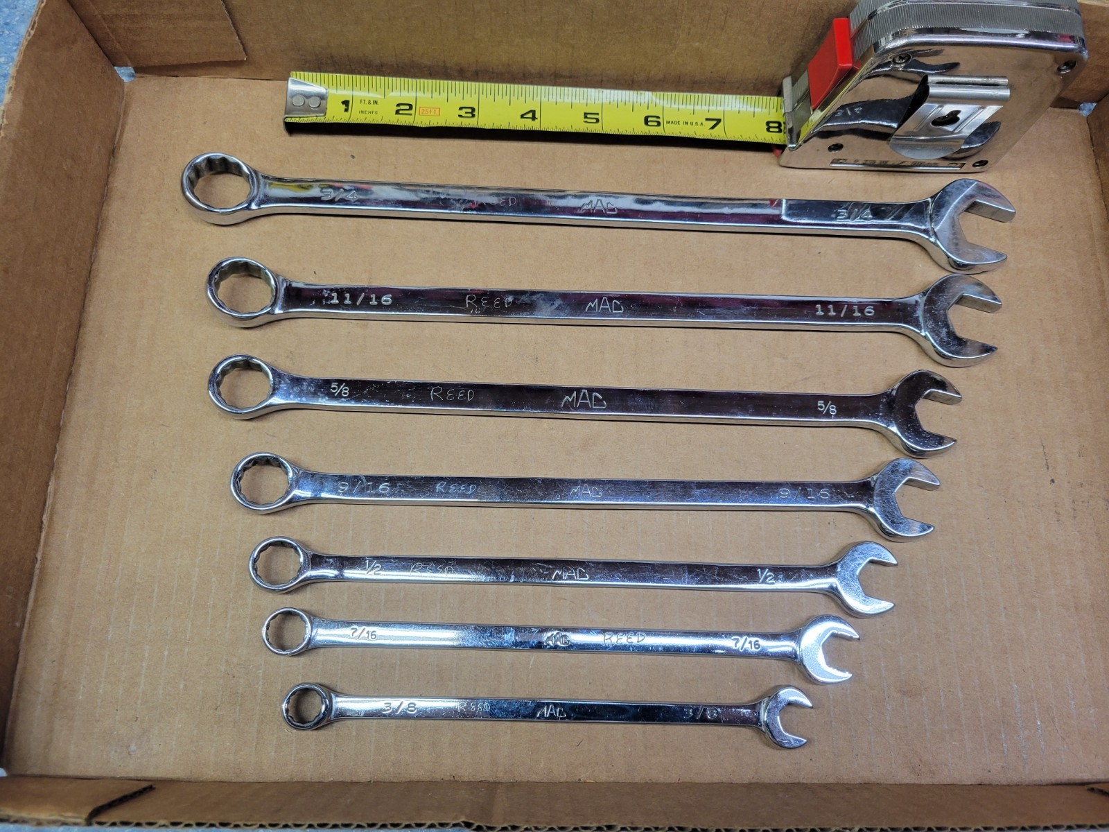 Mac Tools USA 7-Piece SAE Extra Long Combination Wrench Set 3/8 -3/4 CLXXL