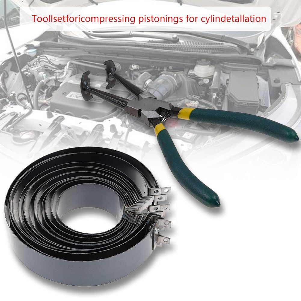 Piston Ring Compressor Tool 14pcs Carbon Steel Plier Auto Truck Engine 2.4-5.7″