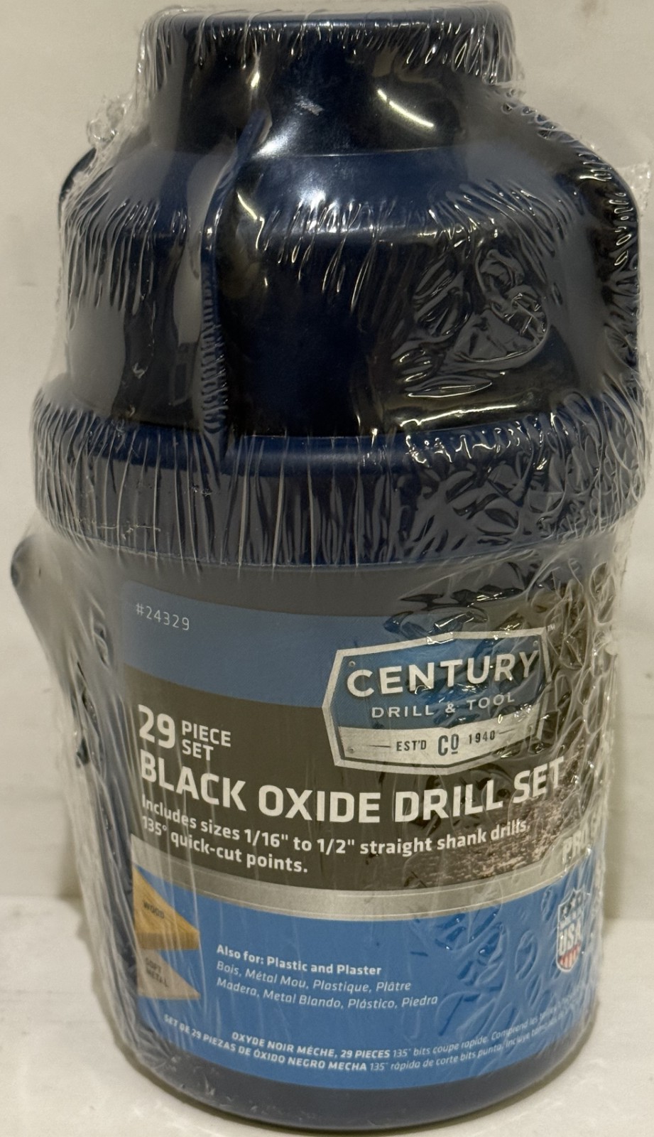 Century Drill & Tool 24329 29 Piece Pro Grade Black Oxide Drill Bit Set