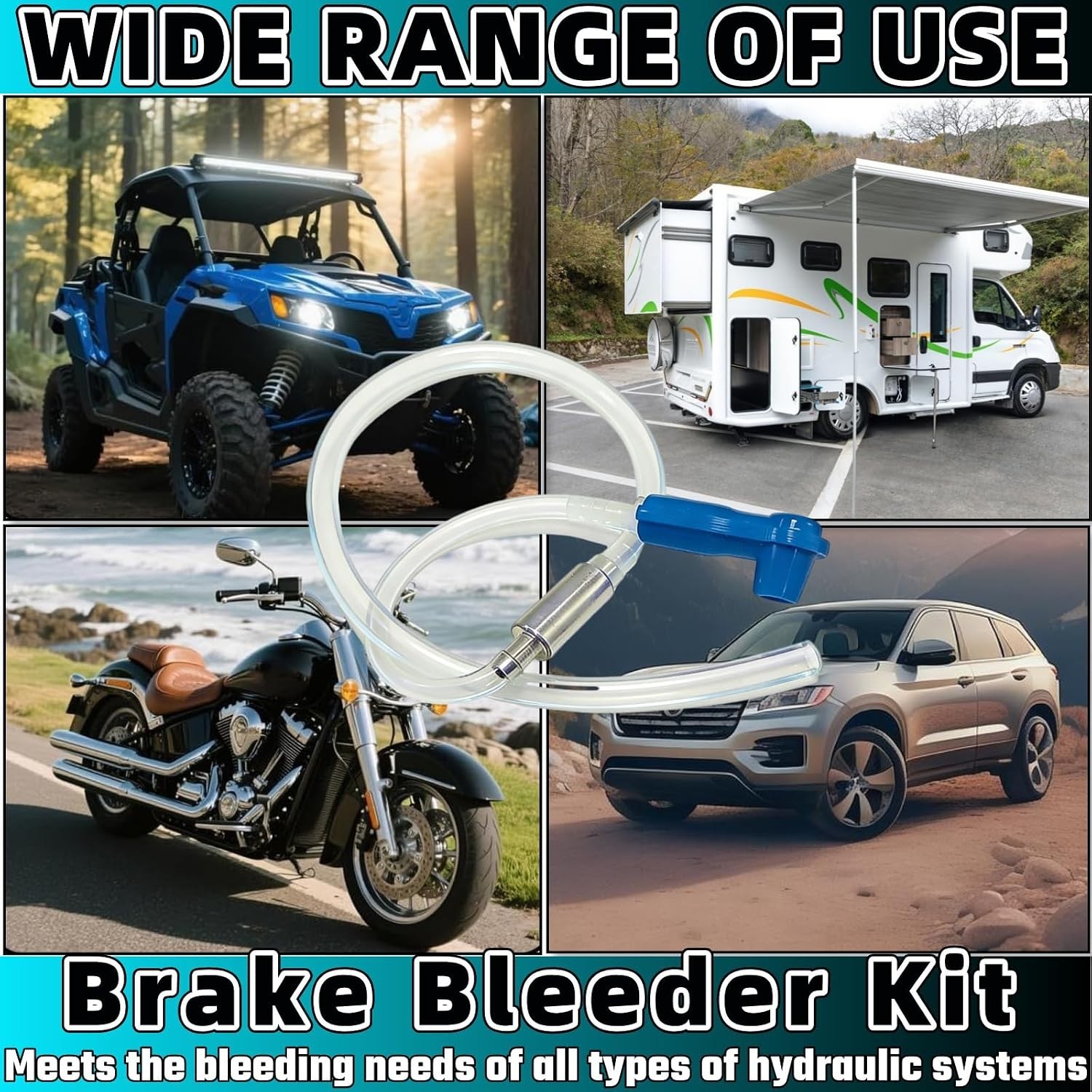 Universal Brake Bleeding Tool Kit for Car Motorcycle Hydraulic Systems