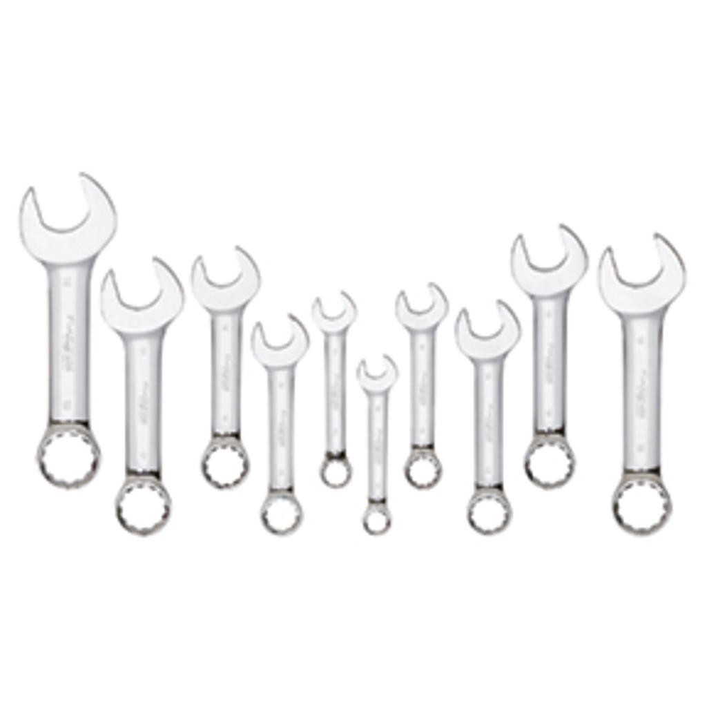 10 Pc. Metric Stubby Full Polished Combination Wrench Set PLT-99525 Brand New!