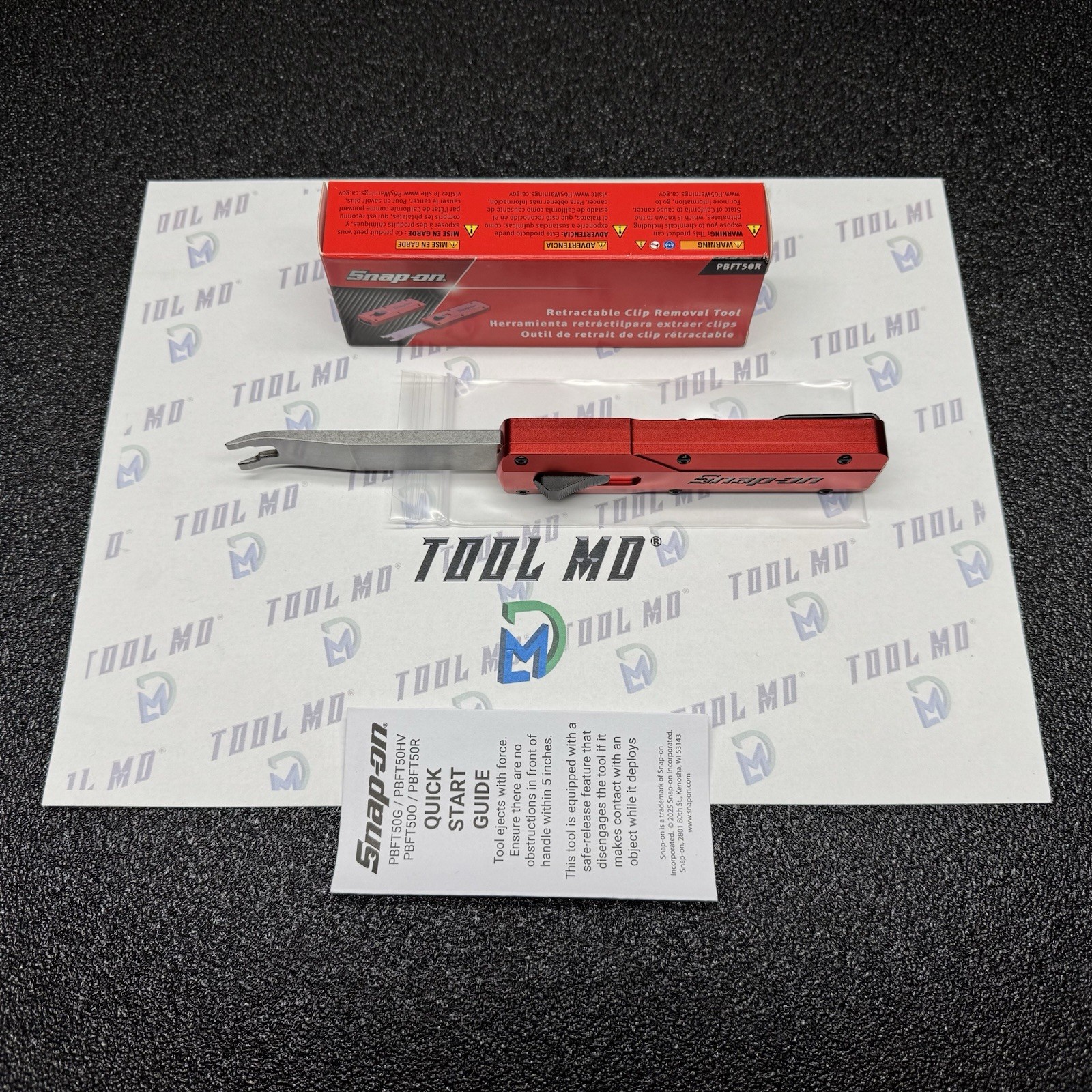 Snap-on Tools NEW RED “OTF” Out The Front Retractable Clip Removal Tool PBFT50R