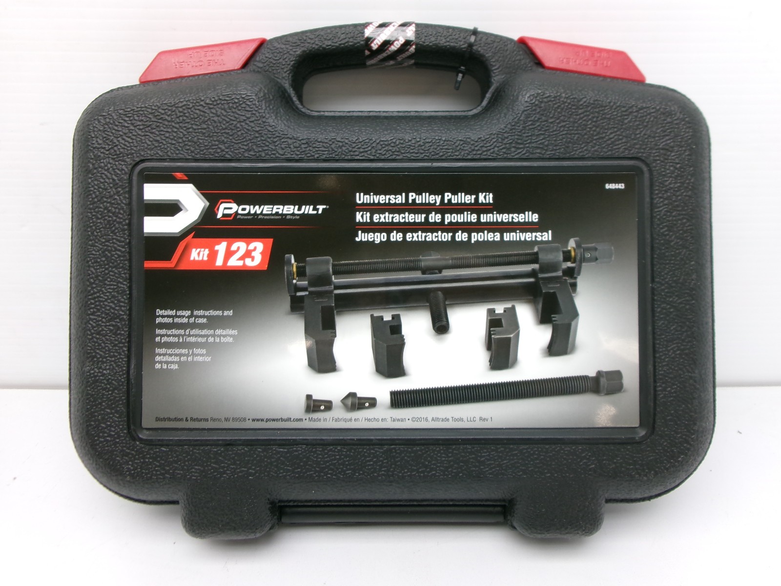 POWERBUILT UNIVERSAL PULLEY PULLER KIT #123 MODEL NO: 648443 NEW #715L*