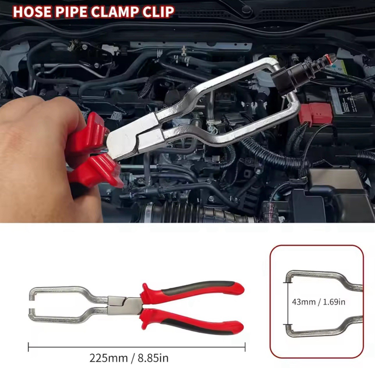 8pc Auto Hose Clamp Pliers Set Fuel Line Removal Tool Relay Clip Trim Kit