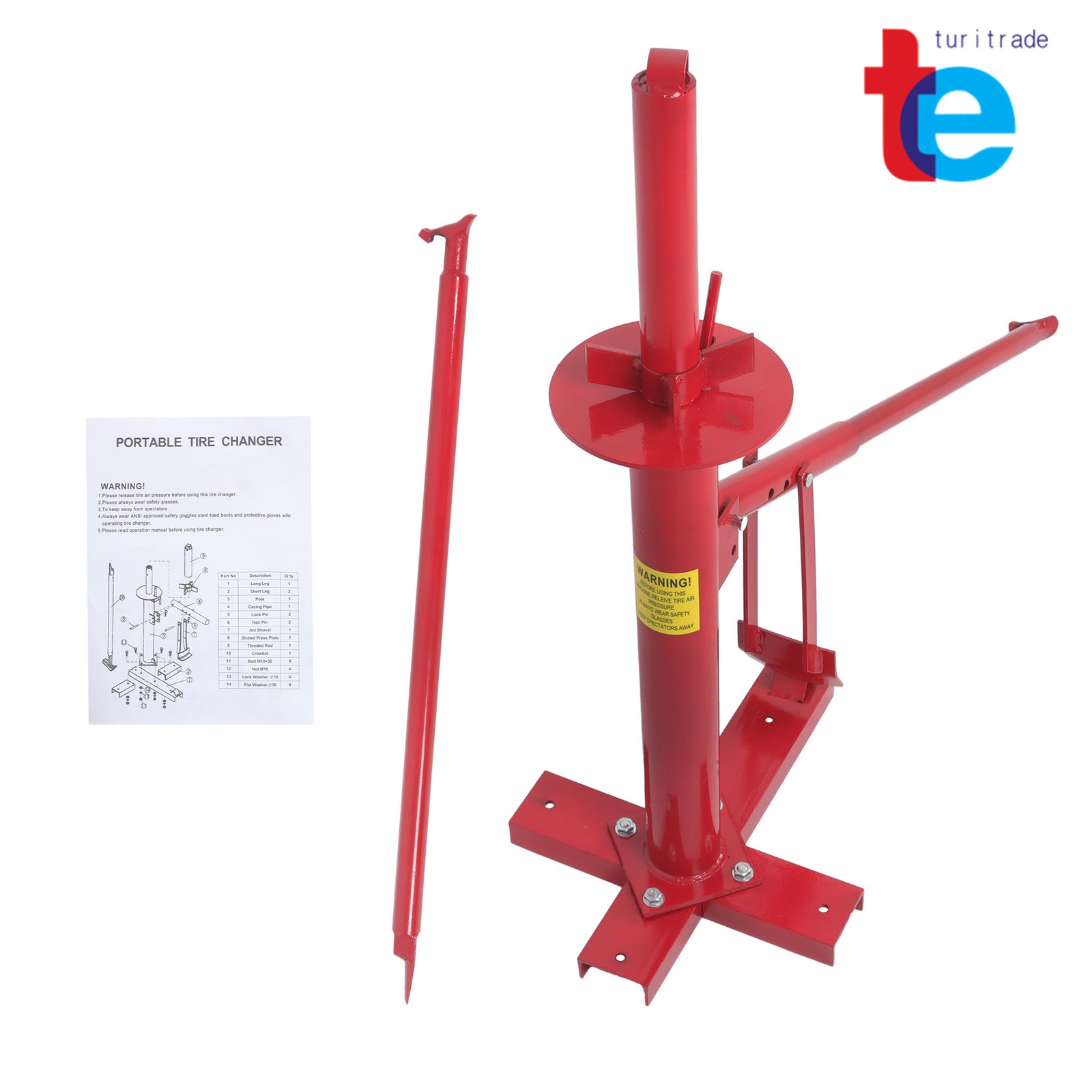 Portable Hand Tool Tire Bead Breaker Manual Tire Changer For Garage & Auto Shop