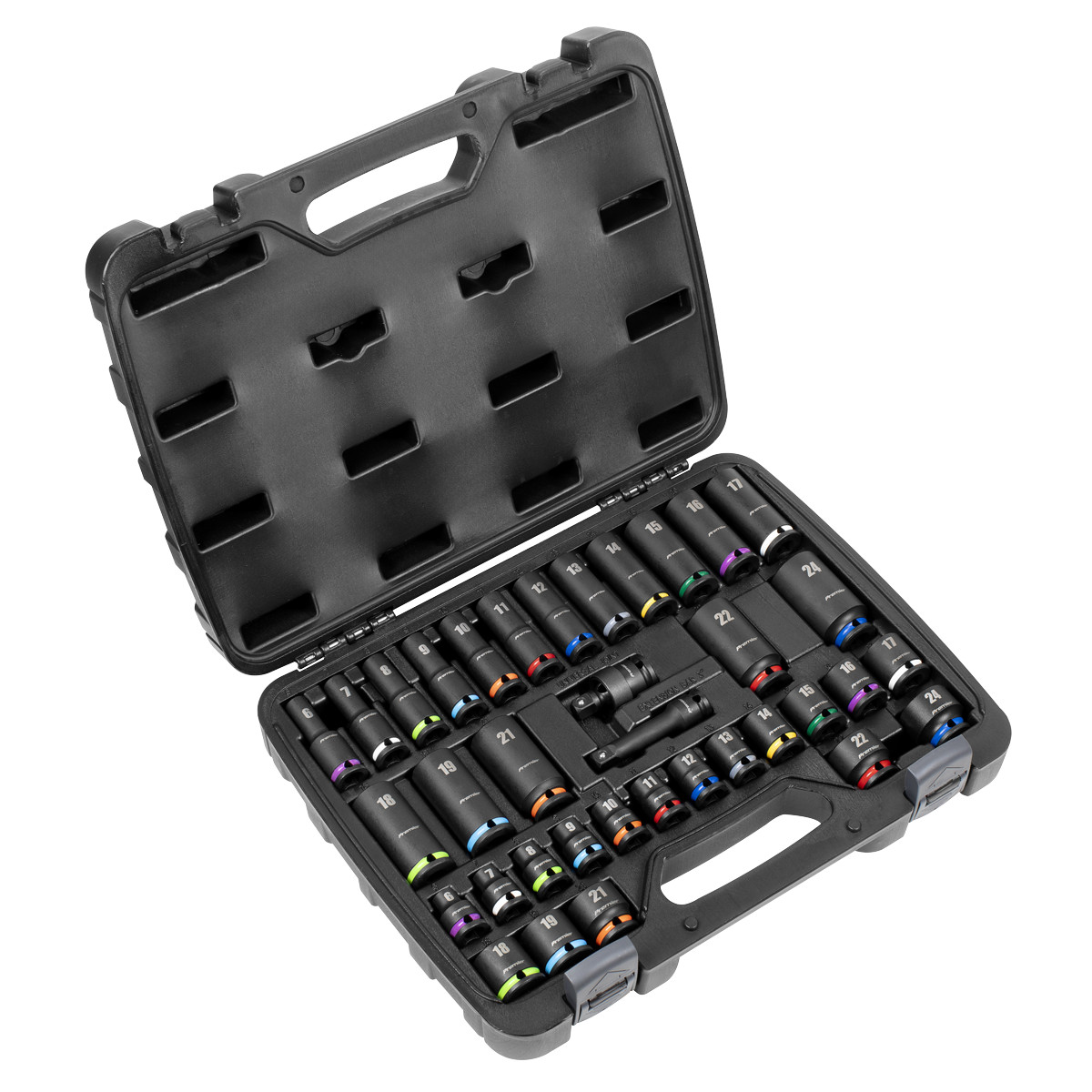 Premier Impact Socket Set 3/8″ Square Drive 36 Pieces Hardened Tempered AK5633M