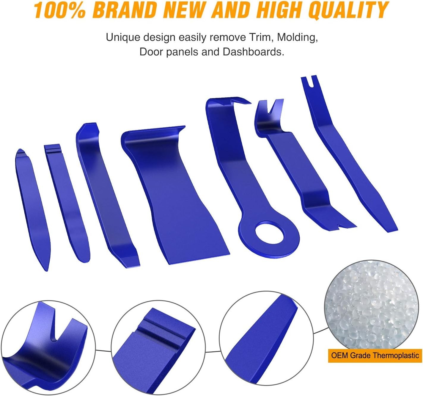 Gooacc 8-Piece Auto Trim Tools in Blue – Lightweight and Multi-Use Solution