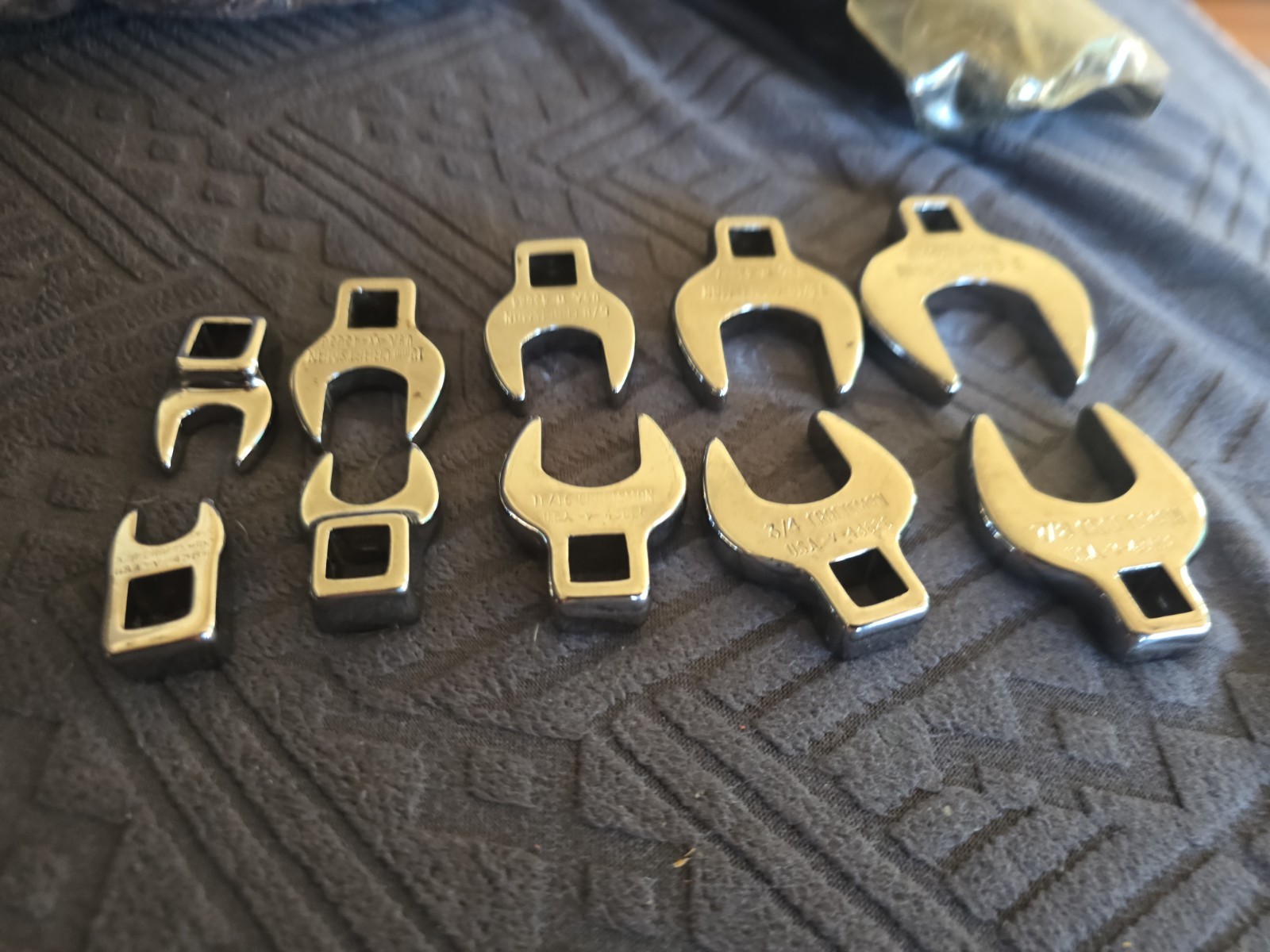 Craftsman USA 10-Piece SAE Rare V Crow-Foot Wrench Set No 4362 3/8” to 1”
