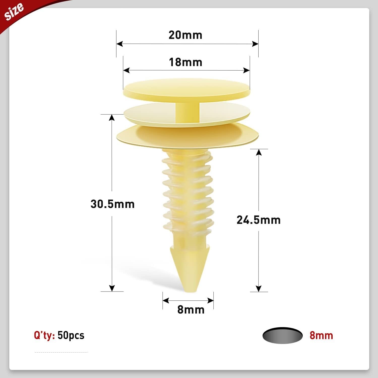 Nilight 50Pcs Front Door Trim Panel Retainers Clips 2 Years Warranty