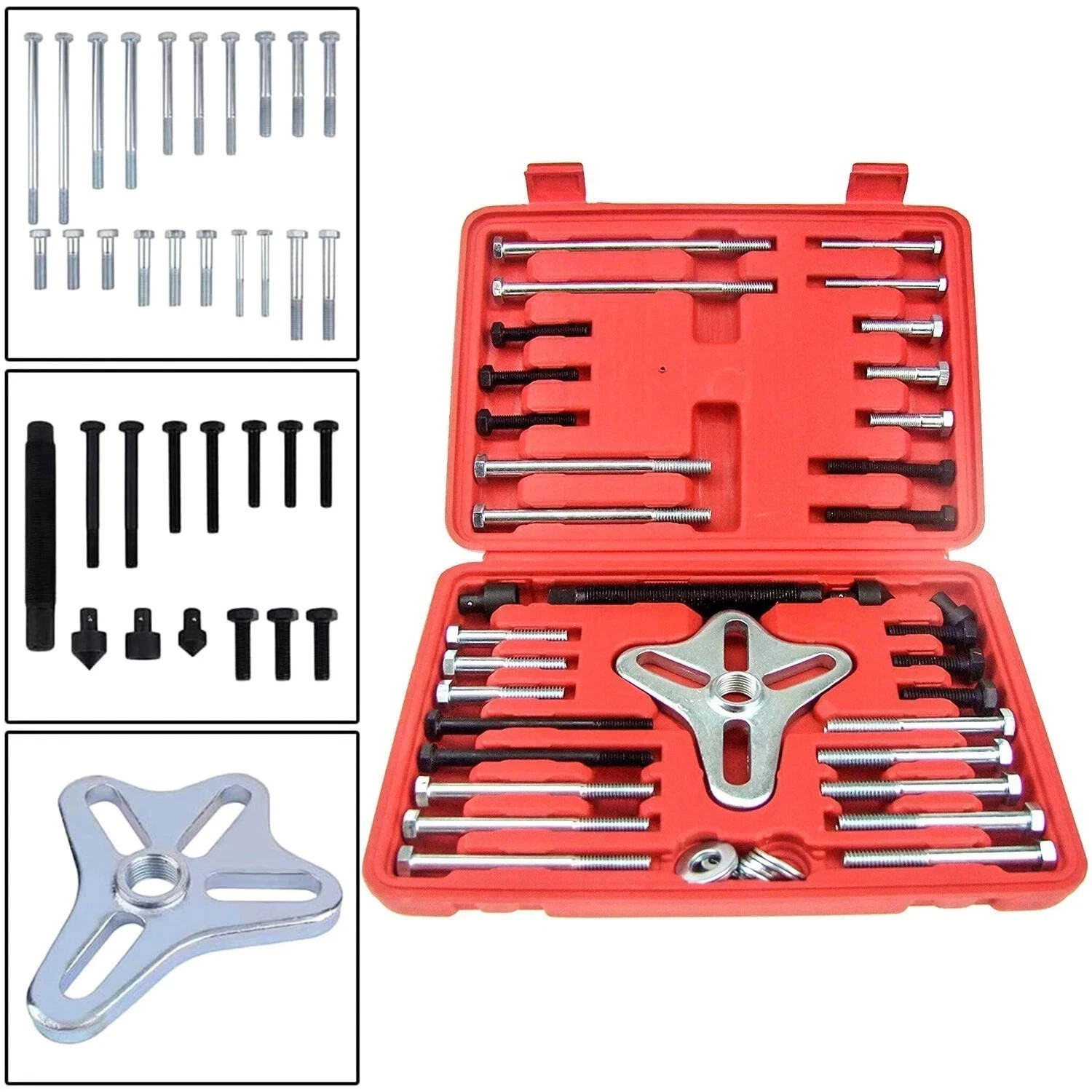 46pcs Harmonic Balancer Puller Tool Set Gear Pulley Steering Wheel Removal New