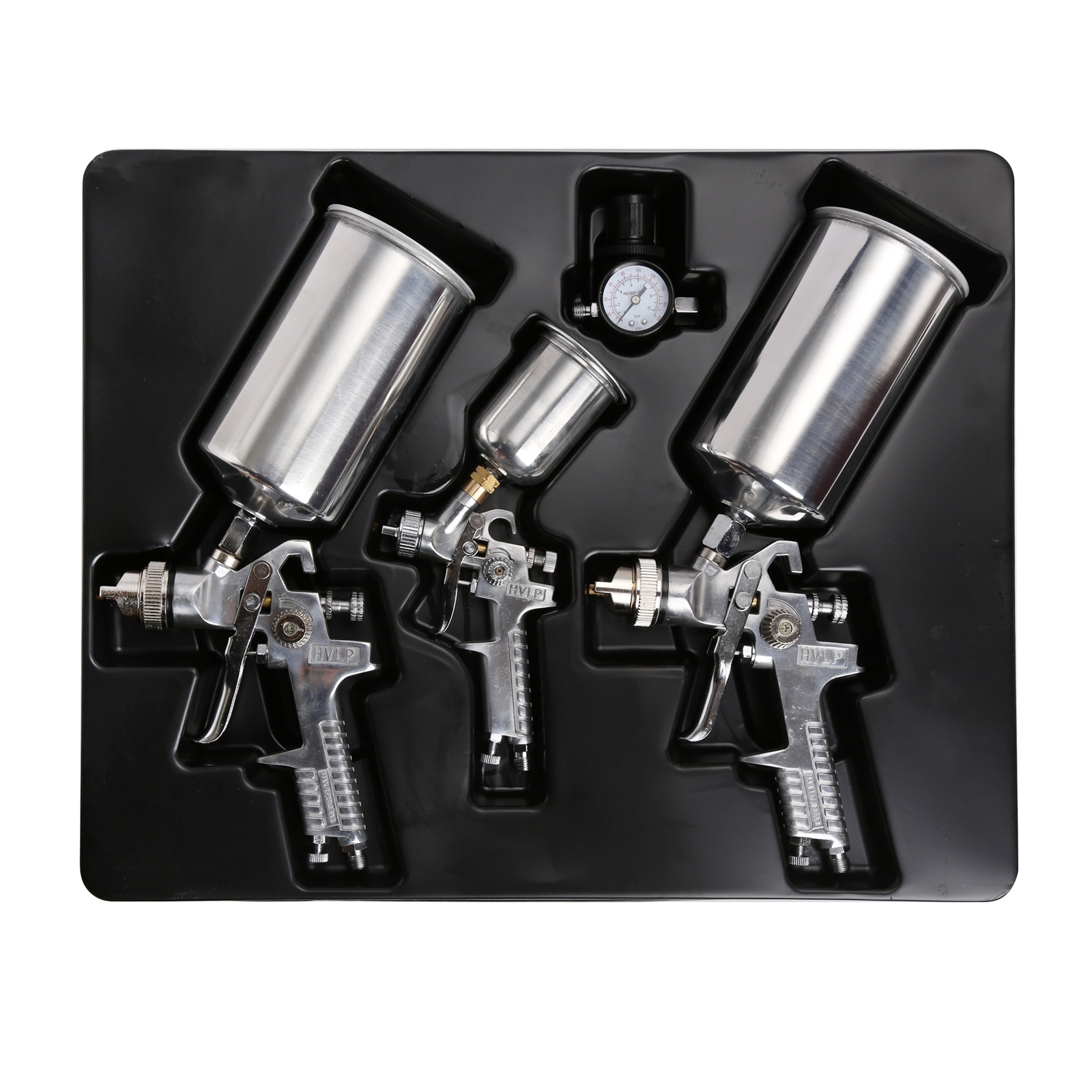 4pc Air Spray Gun HVLP Paint Auto Car Automotive Shop Painting Tools Kit Set