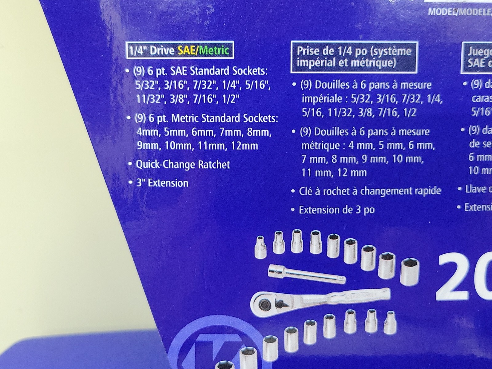 Kobalt 20 PC 1/4″ Drive Metric SAE Socket Ratchet New Old Stock 266590 USA MADE