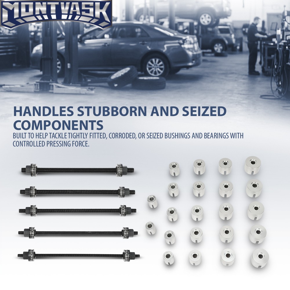 27x Universal Press and Pull Sleeve Kit Bush Bearing Removal Insertion Tool Set