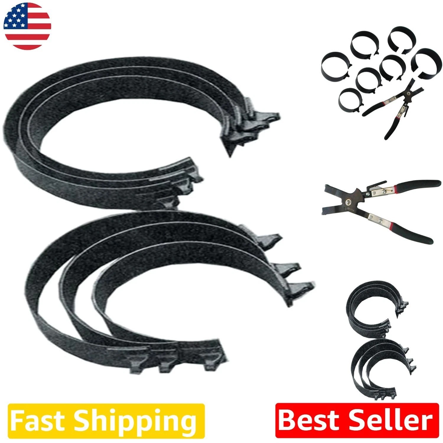 Pro 8 Pc Piston Ring Compressor Set Ergonomic Grip High Speed Steel