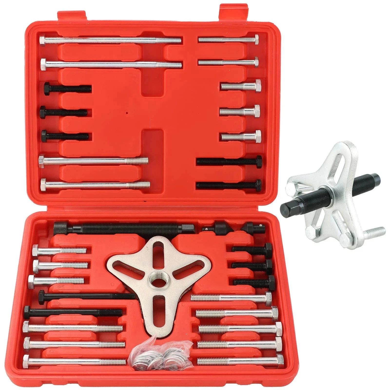 46pcs Harmonic Balancer Puller Tool Set Gear Pulley Steering Wheel Removal New