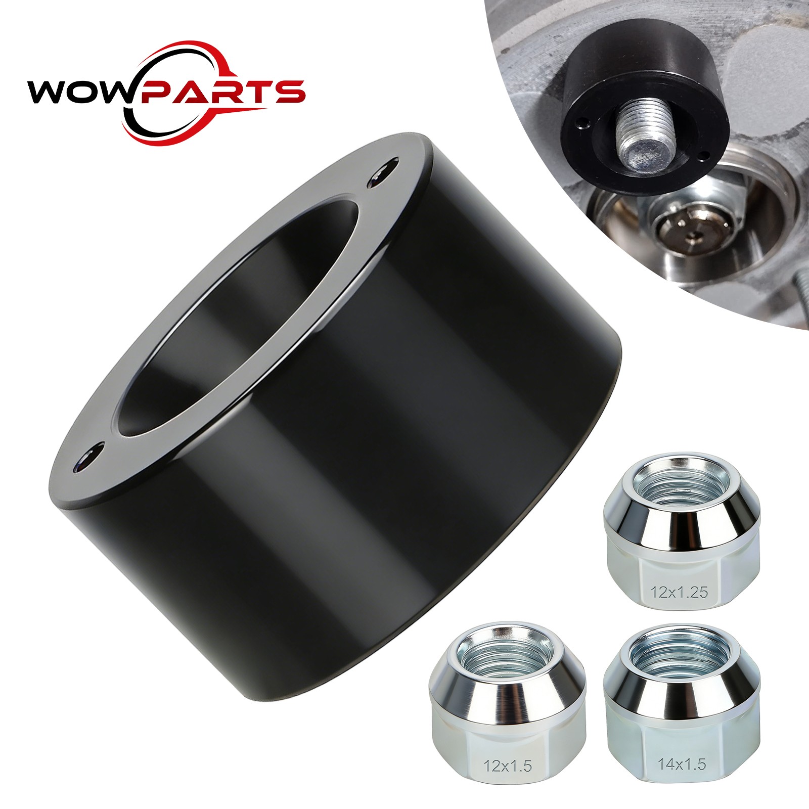 Wheel Stud Installer Tire Studding Tool w/ Hex Lug Nuts M12x1.25 M12x1.5 M14x1.5
