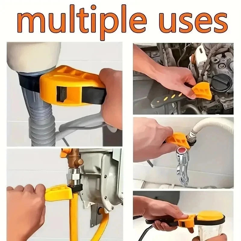 6″ Adjustable Rubber Belt Strap Wrench Metal Pipes Oil Water Filter Removal Tool