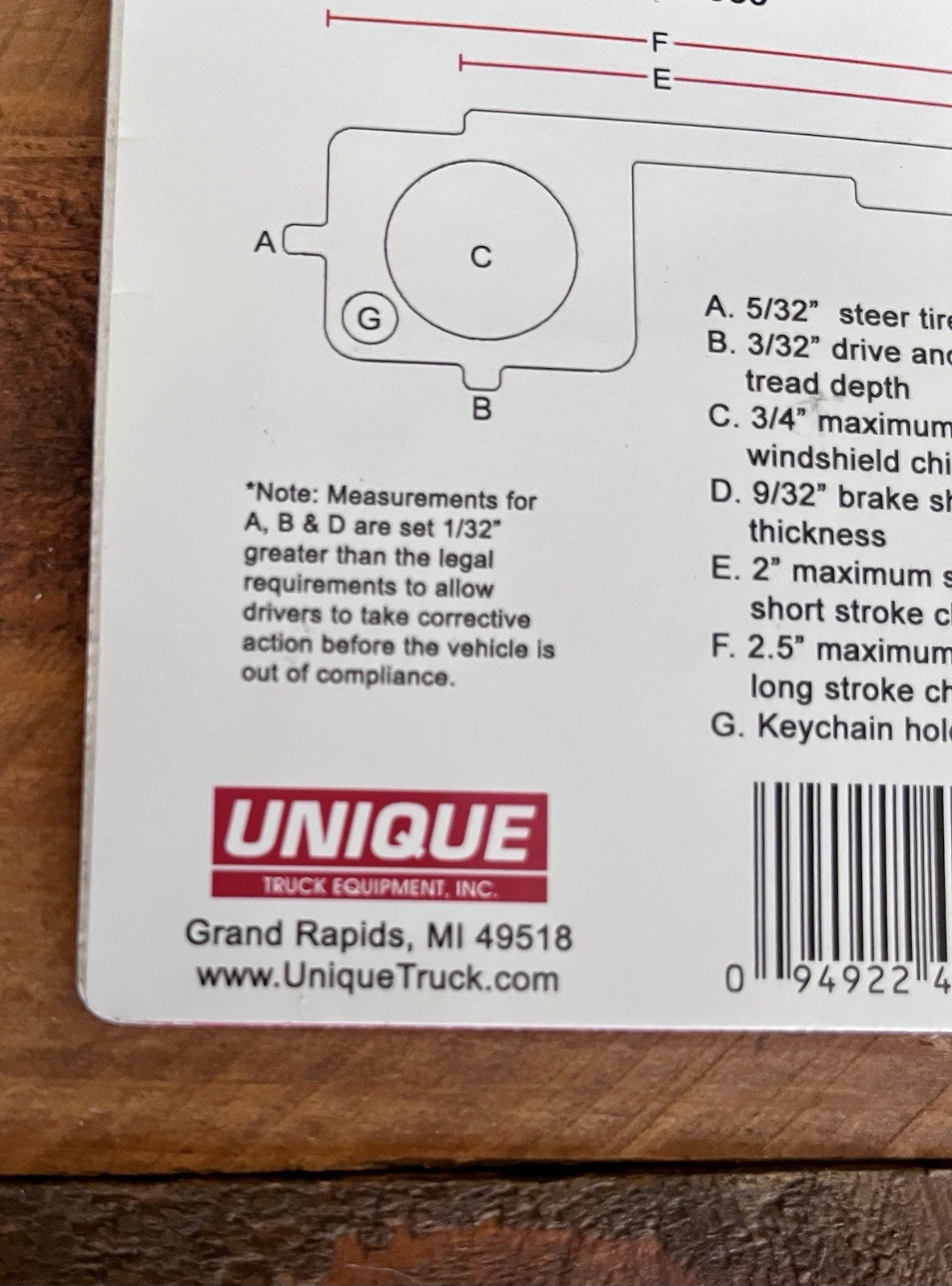 Unique Truck 4-in-1 Pre-trip Inspection Tool USA MADE, PI-539 Set Of 30 Pieces