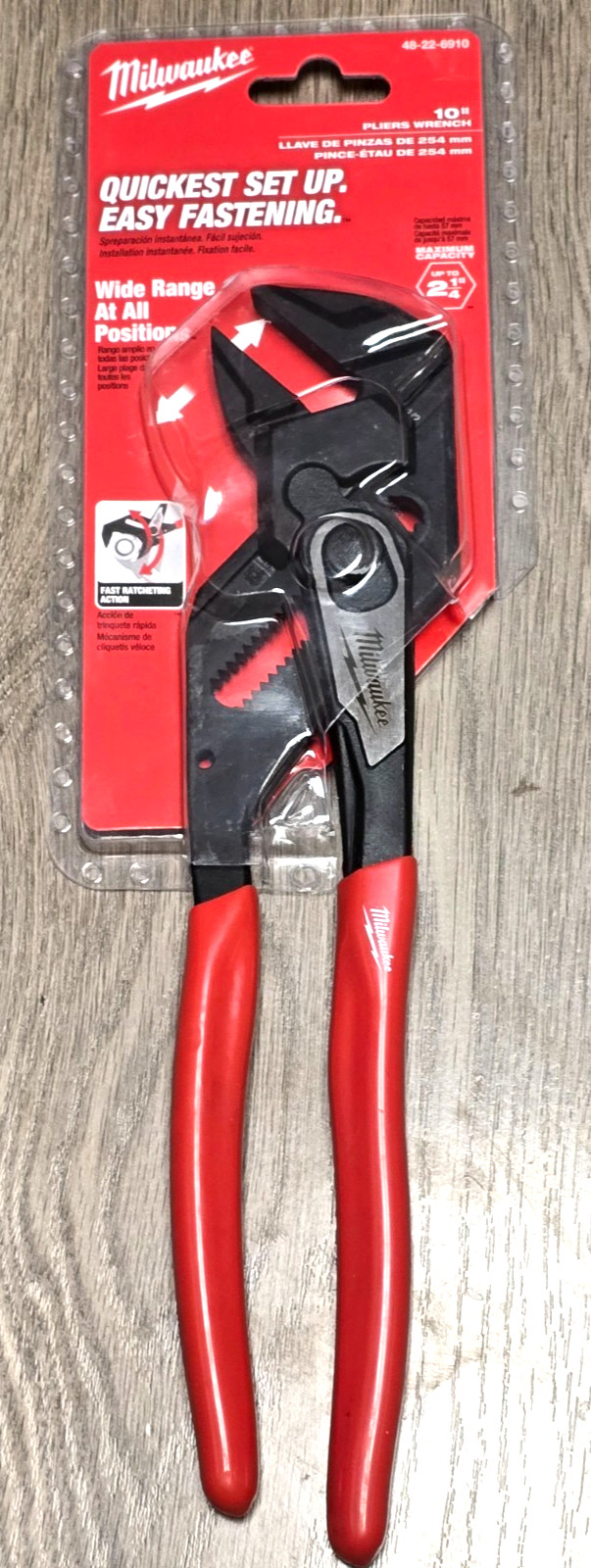 Milwaukee Tools 48-22-6910, 10″ Push Button Adjustable Pliers Wrench New!