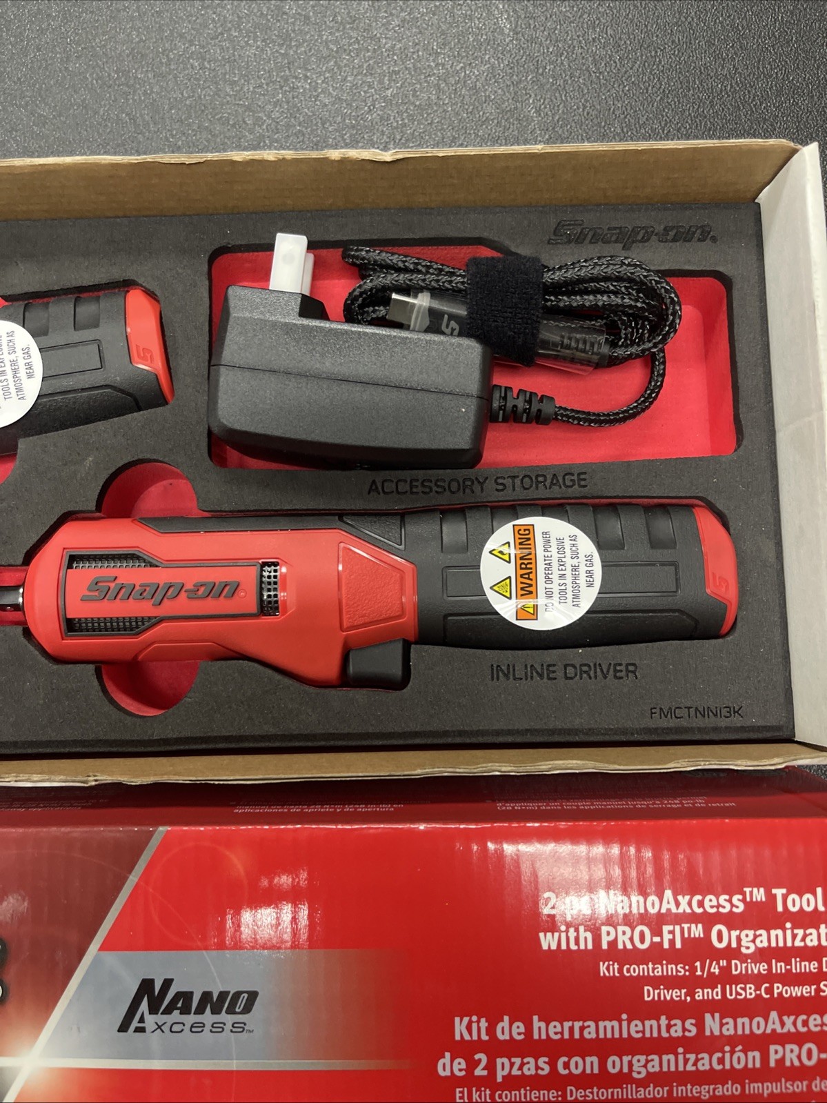 SNAP ON TOOLS NEW CTNN13KF Nano/Axcess Tool Kit RED 1/4″ Drive 2Pc All Pieces