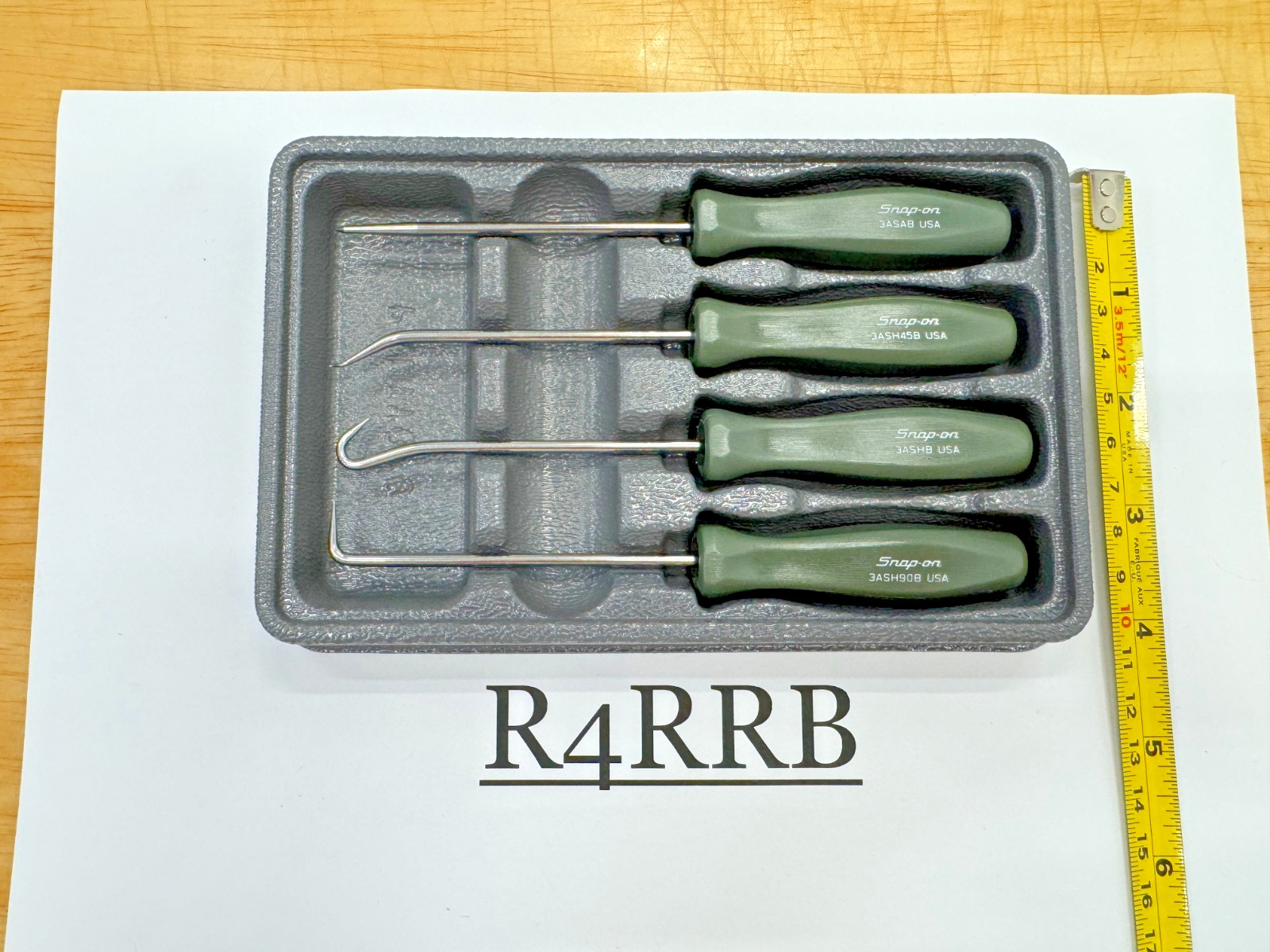 Snap-on Tools USA RARE NOS COMBAT GREEN Mini Hard Handle Hook Pick Set ASA204BCG