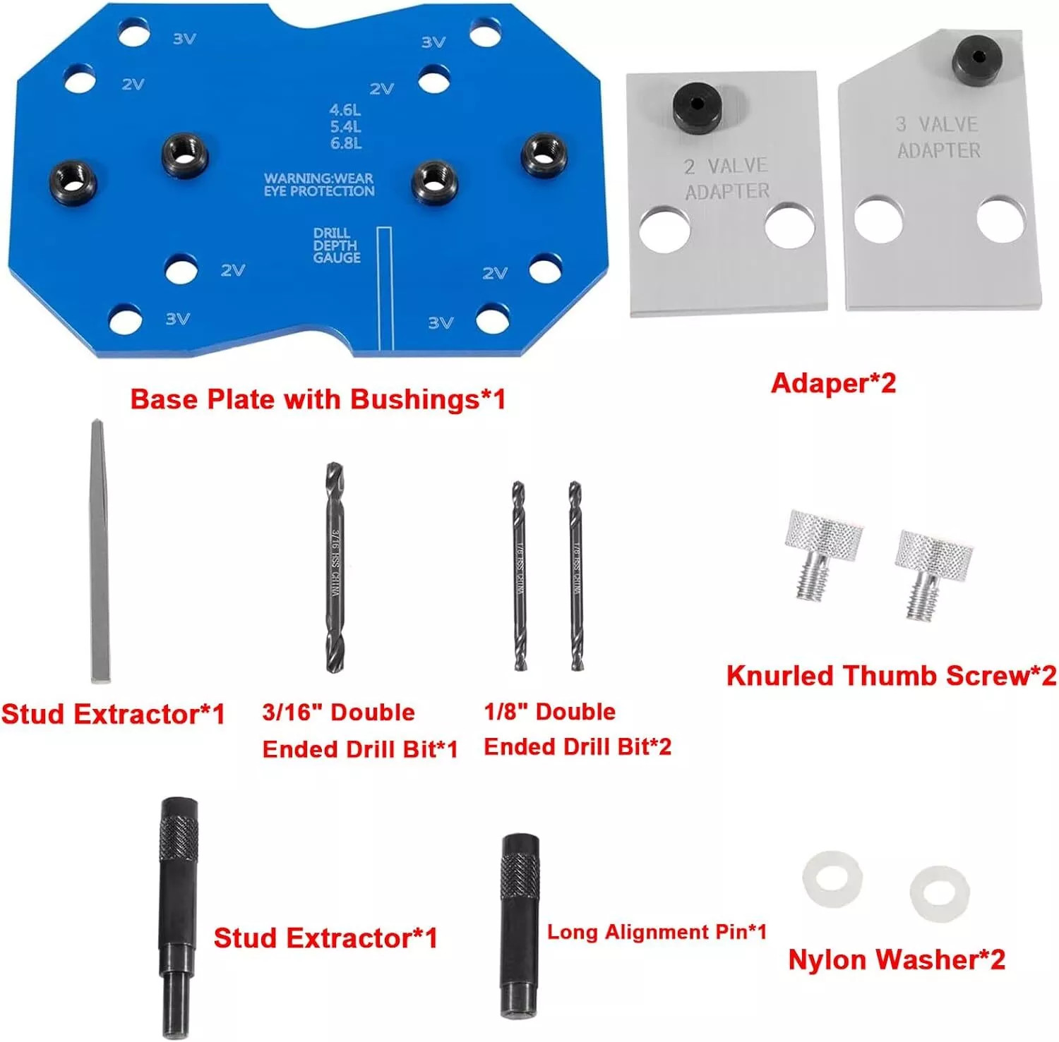 68500 Manifold Drill Template for Ford 2V & 3V 4.6L 5.4L 6.8L V10 Exhaust Tool
