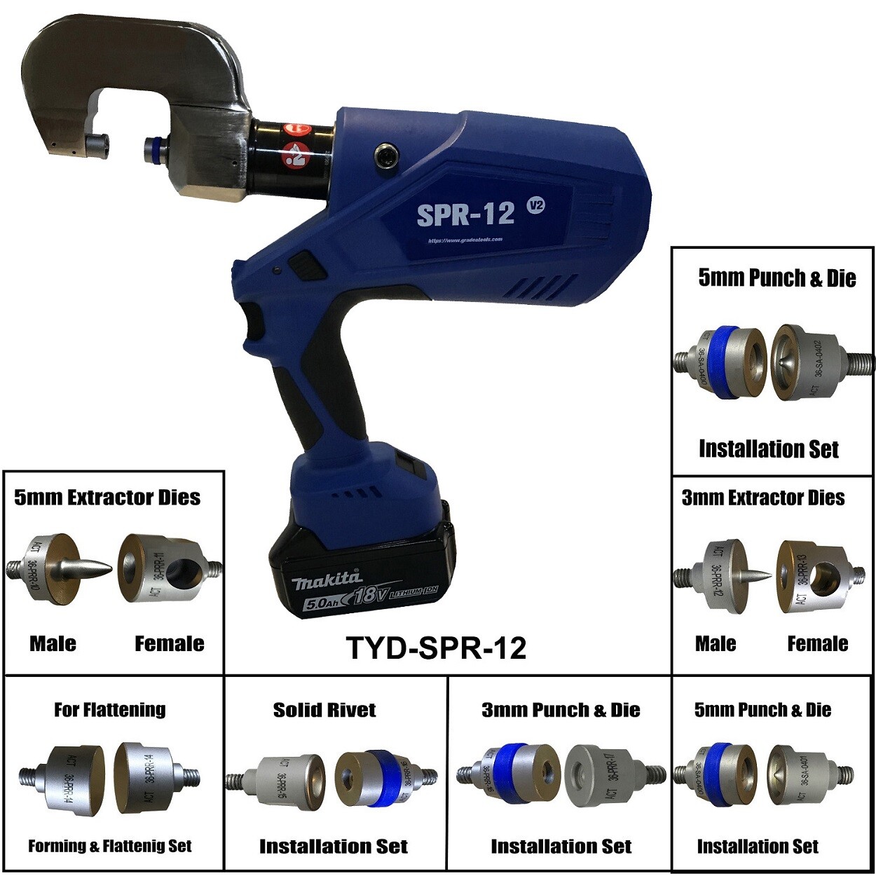 SPR-12 Aluminum Self-Piercing Rivet Gun – ACL-36061